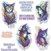 Heksen en katten partners in magisch onheil sticker (Voorkant)