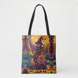 Heksen en Kinder Tuin Feest: Halloween Thema Tote Bag