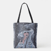 Heksen en uil met Halloween Tote Bag (Achterkant)