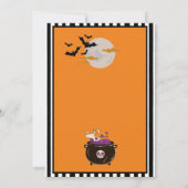 Heksen en vliegende vleermuizen Oranje Halloween P Kaart (Achterkant)