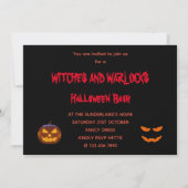 Heksen en Warlocks Halloween Bash Party Kaart (Achterkant)