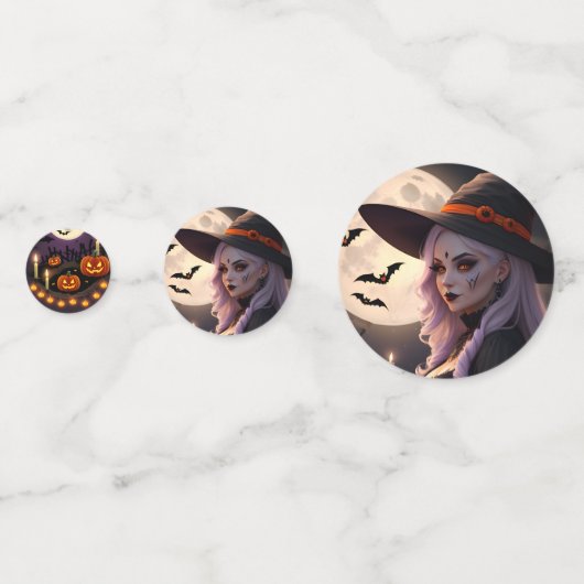 Heksen en Warlocks Halloween Confetti (Achterkanten)