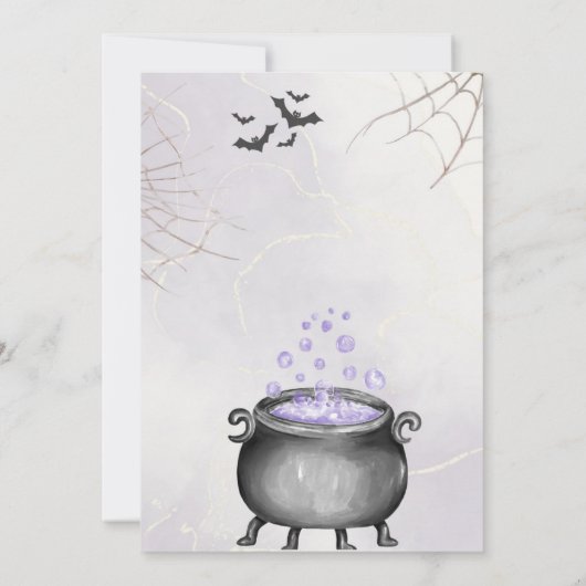 Heksen en Warlocks Uitnodiging Flat Kaart (Achterkant)