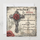 Heksen en wijn Halloween Party (Voorkant)