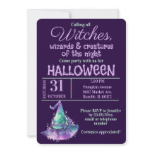 Heksen en Wizards Paarse Halloween Party