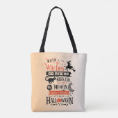 Heksen gaan rijden Sinaasappel Ombre Gradiënt Hall Tote Bag (Achterkant)
