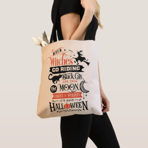 Heksen gaan rijden Sinaasappel Ombre Gradiënt Hall Tote Bag