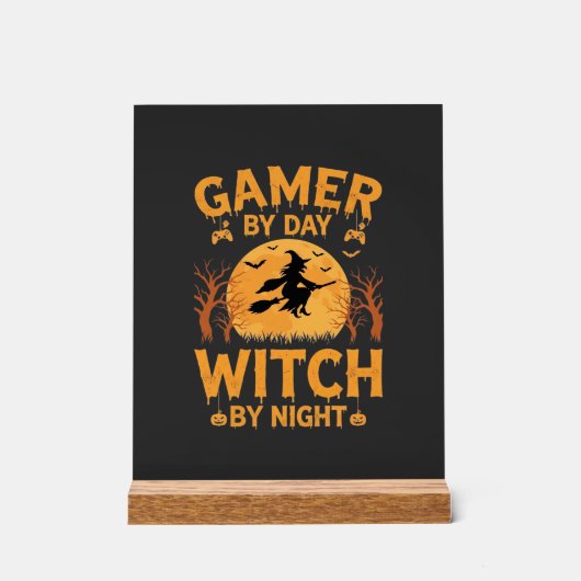 Heksen Gamers Halloween Gaming Design Acryl Bord (Voorkant)