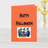 heksen, Gelukkig Halloween Kaart (Gele Bloem)