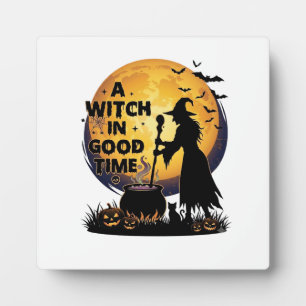 Heksen Goede Tijd Halloween Maan Ketel_1 Fotoplaat