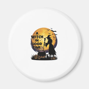 Heksen Goede Tijd Halloween Maan Ketel_1 Magneet