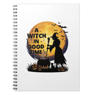 Heksen Goede Tijd Halloween Maan Ketel_1 Notitieboek