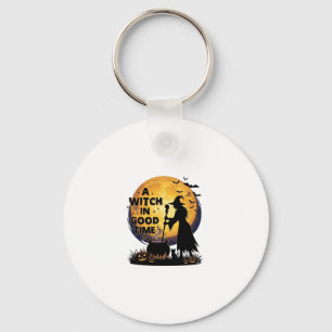Heksen Goede Tijd Halloween Maan Ketel_1 Sleutelhanger