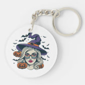 heksen grappige halloween sleutelhanger (Achterkant)