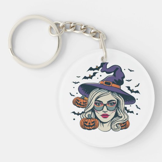 heksen grappige halloween sleutelhanger (Voorkant)