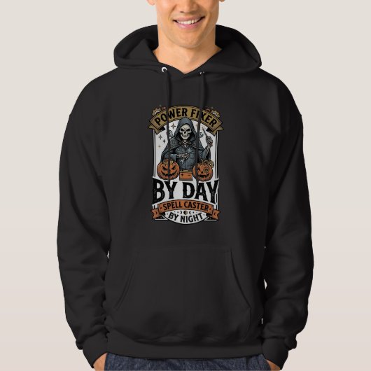 Heksen grappige Halloween-technicus batterijrepara Hoodie (Voorkant)