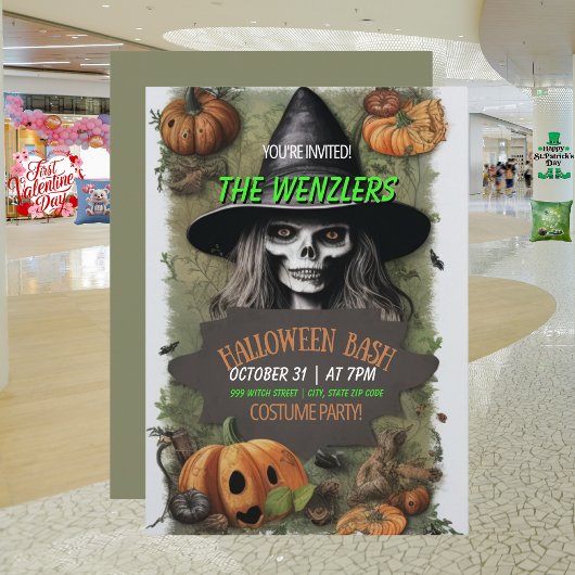 Heksen Halloween Feest Verkleedfeest Uitnodiging