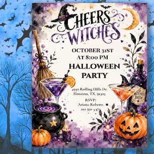 Heksen Halloween-feestviering met Cheers Kaart