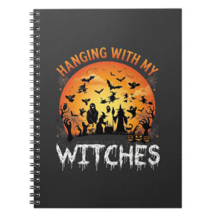 Heksen Halloween Maan Vleermuizen Pompoenen_1 Notitieboek