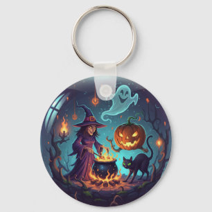 Heksen Halloween Nacht Magie Sleutelhanger