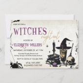 Heksen Halloween Night Party Kaart (Voorkant)