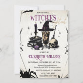 Heksen Halloween Night Party Kaart (Voorkant)