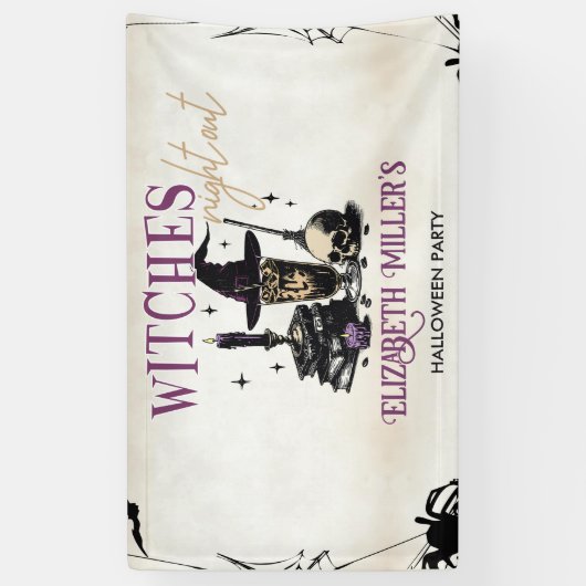 Heksen Halloween Night Party Spandoek (Verticaal)