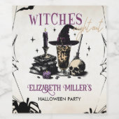 Heksen Halloween Night Party Wijn Etiket (Enkel label)
