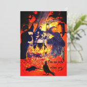 Heksen Halloween Party Art Caldron Vultures Boom Kaart (Staand voorkant)