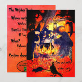 Heksen Halloween Party Art Caldron Vultures Boom Kaart (Voorkant / Achterkant)