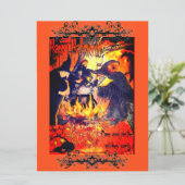 Heksen Halloween Party Art Caldron Vultures Kaart (Staand voorkant)