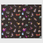 Heksen Halloween patroon Cadeaupapier (Vlak)