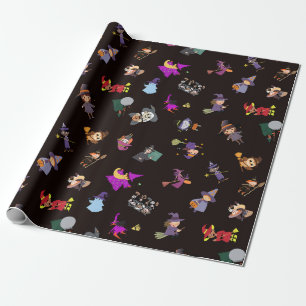 Heksen Halloween patroon Cadeaupapier
