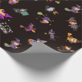 Heksen Halloween patroon Cadeaupapier (Hoek)