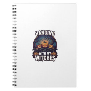 Heksen Halloween Pompoenen Hangen Hangend Bos Notitieboek
