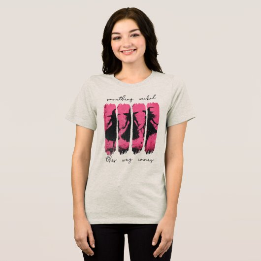 Heksen Halloween Tri-Blend Shirt (Voorkant volledig)