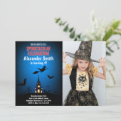 Heksen Halloween Uitnodigingen met Foto (Staand voorkant)