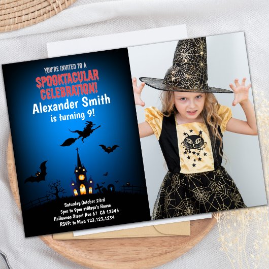 Heksen Halloween Uitnodigingen met Foto