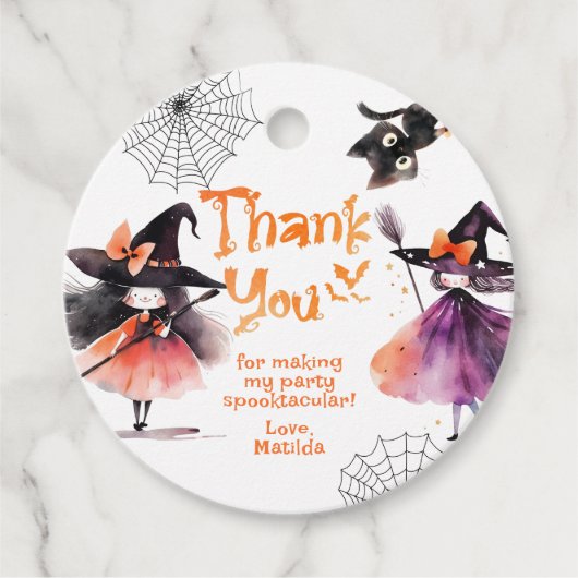 Heksen Halloween verjaardagsfeestje bedankt Bedankjes Labels (Voorkant)