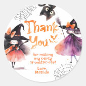 Heksen Halloween verjaardagsfeestje bedankt Ronde Sticker (Voorkant)
