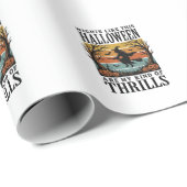 Heksen Halloween Verschrikkingsscène Gravure Des Cadeaupapier (Rol Hoek)
