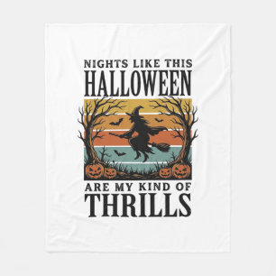 Heksen Halloween Verschrikkingsscène Gravure Des Fleece Deken