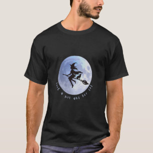 Heksen Halloween Zwarte Kat Maan Meisje Griezelig T-shirt