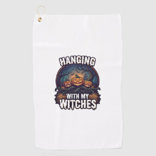 Heksen Hangen Halloween Pompoenen Geheime Bos  Golfhanddoek