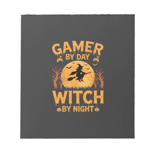 Heksen heks Halloween Gaming Design Notitieblok (Voorkant)