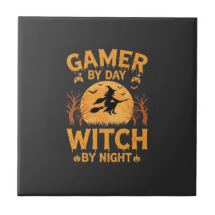 Heksen heks Halloween Gaming Design Tegeltje