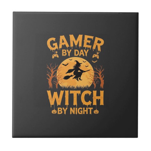 Heksen heks Halloween Gaming Design Tegeltje (Voorkant)