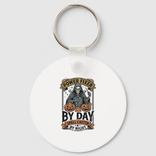 Heksen heks voor batterij reparatie Funny Hallowee Sleutelhanger