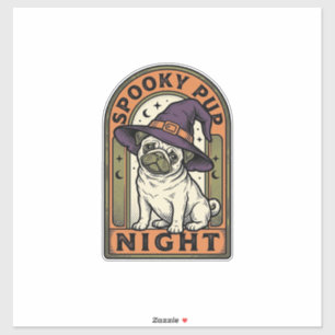 Heksen Honden T-Shirt Ontwerp met Vintage Gravure  Sticker