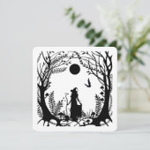 Heksen In De Bossen Halloween Feestuitnodiging (Staand voorkant)